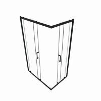 Душевое ограждение (без поддона) Фикс-Блэк 120*90, прямоугольник