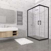 Душевое ограждение (без поддона) Фикс-Блэк 120*90, прямоугольник