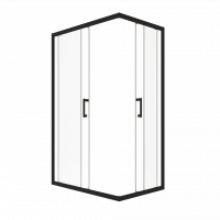 Душевое ограждение (без поддона) Фикс-Блэк 120*90, прямоугольник