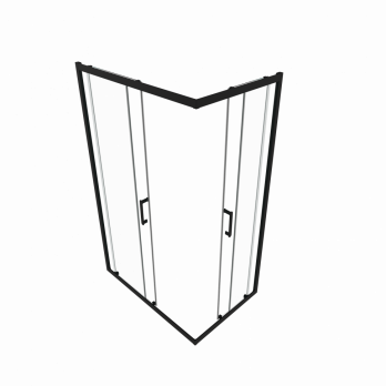 Душевое ограждение (без поддона) Фикс-Блэк 120*90, прямоугольник