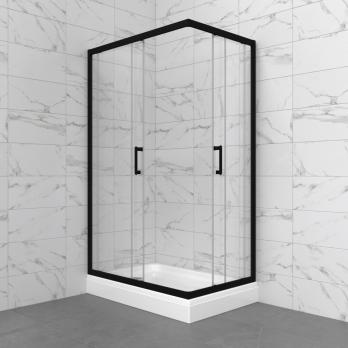 Душевое ограждение Фикс-Блэк 120*80, прямоугольник