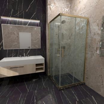 Душевое ограждение (без поддона) Фикс-Голд 90*90, квадрат