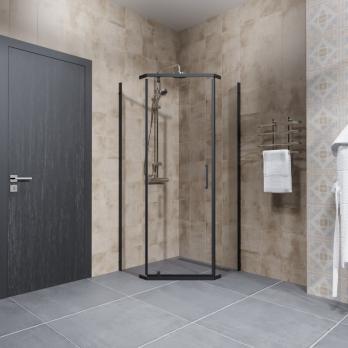 Душевое ограждение (без поддона) Дека-Блэк, 90х90, пятиугольник