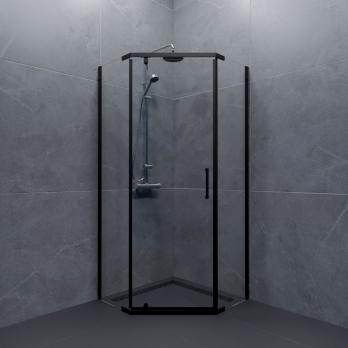 Душевое ограждение (без поддона) Дека-Блэк, 90х90, пятиугольник