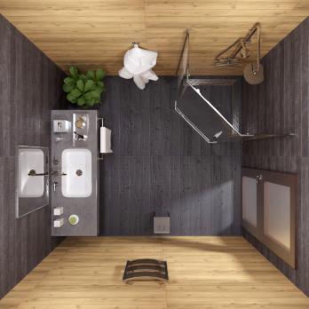 Душевое ограждение (без поддона) Дека-Хром, 90х90, пятиугольник