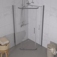 Душевое ограждение (без поддона) Дека-Графит, 90х90, пятиугольник