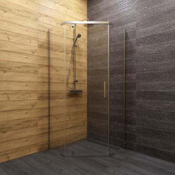 Душевое ограждение (без поддона) Дека-Хром, 100х100, пятиугольник