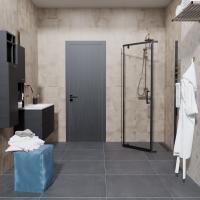 Душевое ограждение (без поддона) Дека-Блэк, 100х100, пятиугольник