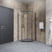 Душевое ограждение (без поддона) Дека-Блэк, 100х100, пятиугольник