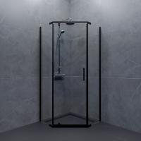 Душевое ограждение (без поддона) Дека-Блэк, 100х100, пятиугольник