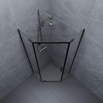 Душевое ограждение (без поддона) Дека-Блэк, 100х100, пятиугольник