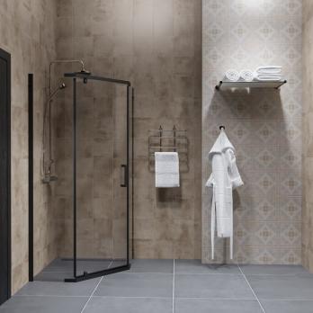 Душевое ограждение (без поддона) Дека-Блэк, 100х100, пятиугольник