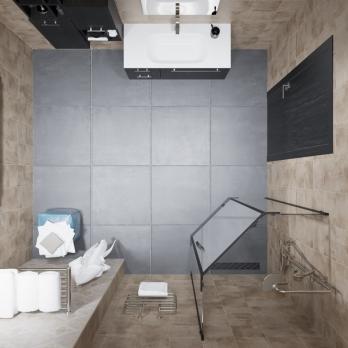 Душевое ограждение (без поддона) Дека-Блэк, 100х100, пятиугольник