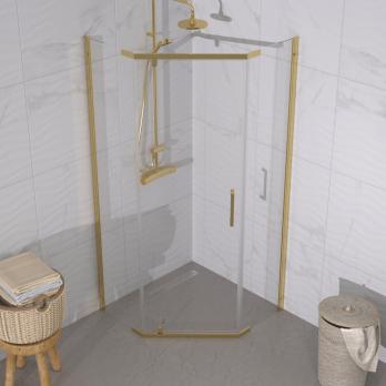 Душевое ограждение (без поддона) Дека-Голд, 100х100, пятиугольник