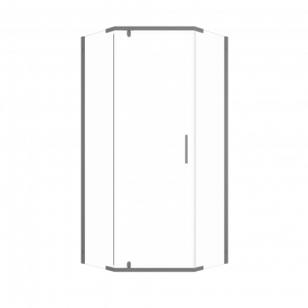 Душевое ограждение (без поддона) Дека-Графит, 100х100, пятиугольник
