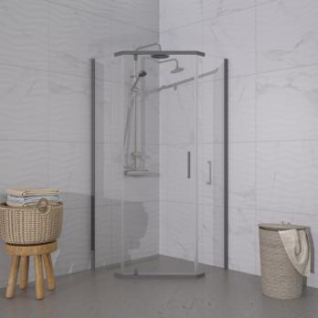 Душевое ограждение (без поддона) Дека-Графит, 100х100, пятиугольник