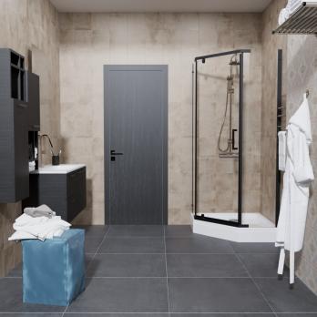 Душевое ограждение Дека-Блэк, 90х90, пятиугольник низкий поддон