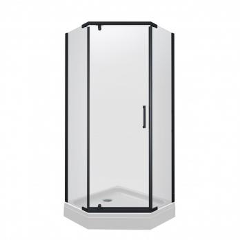 Душевое ограждение Дека-Блэк, 90х90, пятиугольник низкий поддон