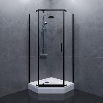 Душевое ограждение Дека-Блэк, 90х90, пятиугольник низкий поддон