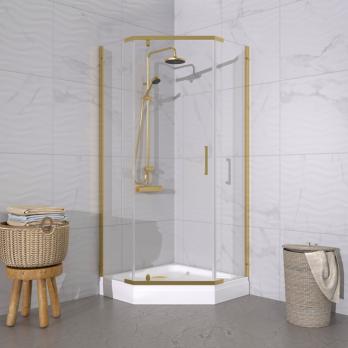 Душевое ограждение Дека-Голд, 90х90, пятиугольник низкий поддон