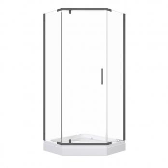 Душевое ограждение Дека-Графит, 90х90, пятиугольник низкий поддон