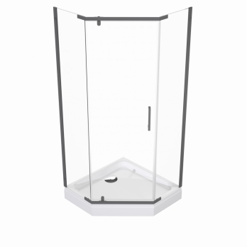 Душевое ограждение Дека-Графит, 90х90, пятиугольник низкий поддон