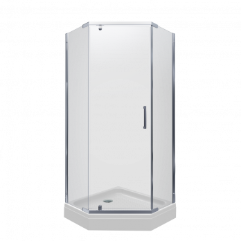 Душевое ограждение Дека-Хром, 100х100, пятиугольник низкий поддон
