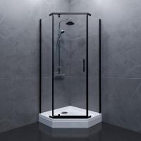 Душевое ограждение Дека-Блэк, 100х100, пятиугольник низкий поддон