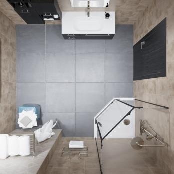 Душевое ограждение Дека-Блэк, 100х100, пятиугольник низкий поддон