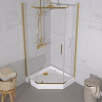 Душевое ограждение Дека-Голд, 100х100, пятиугольник низкий поддон