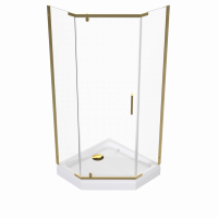 Душевое ограждение Дека-Голд, 100х100, пятиугольник низкий поддон