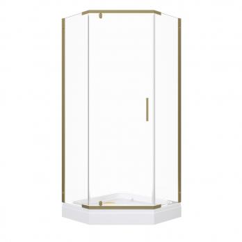 Душевое ограждение Дека-Голд, 100х100, пятиугольник низкий поддон