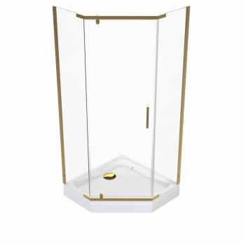 Душевое ограждение Дека-Голд, 100х100, пятиугольник низкий поддон