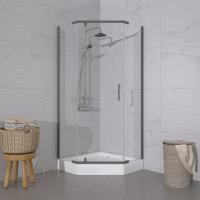 Душевое ограждение Дека-Графит, 100х100, пятиугольник низкий поддон