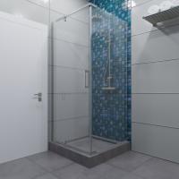 Душевое ограждение (без поддона) Терра-Хром, 90х90, квадрат