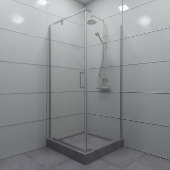 Душевое ограждение (без поддона) Терра-Хром, 90х90, квадрат