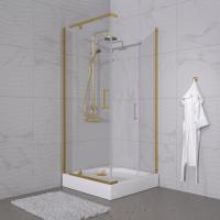 Душевое ограждение Терра-Голд, 90х90, квадрат низкий поддон