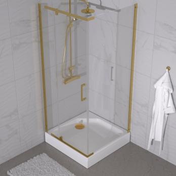 Душевое ограждение Терра-Голд, 90х90, квадрат низкий поддон