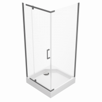 Душевое ограждение Терра-Графит, 90х90, квадрат низкий поддон