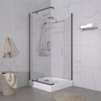 Душевое ограждение Терра-Графит, 90х90, квадрат низкий поддон