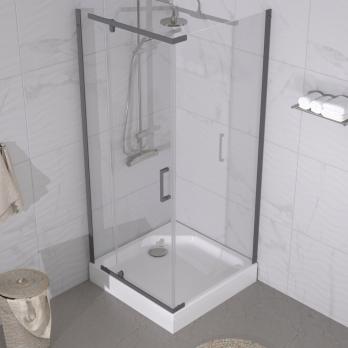 Душевое ограждение Терра-Графит, 90х90, квадрат низкий поддон