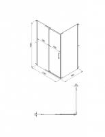 Душевое ограждение (без поддона) Терра-Хром, 120х90, прямоугольник