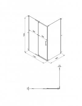 Душевое ограждение (без поддона) Терра-Голд, 120х90, прямоугольник