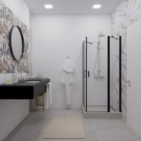 Душевое ограждение (без поддона) Тау-БЛЭК, 90х90, квадрат