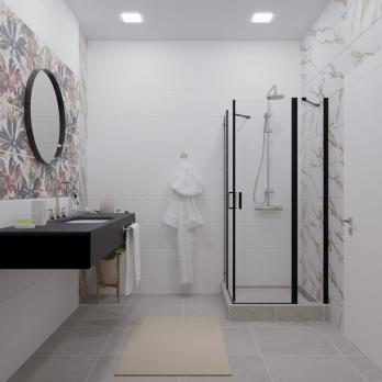 Душевое ограждение (без поддона) Тау-БЛЭК, 90х90, квадрат