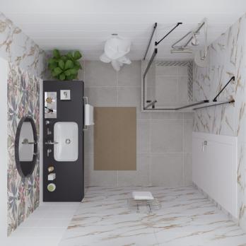 Душевое ограждение (без поддона) Тау-БЛЭК, 90х90, квадрат