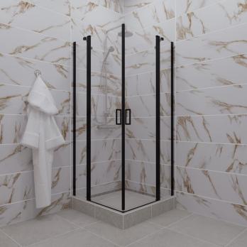 Душевое ограждение (без поддона) Тау-БЛЭК, 90х90, квадрат