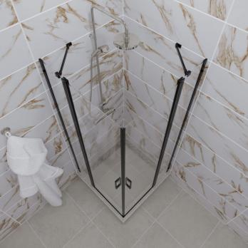 Душевое ограждение (без поддона) Тау-БЛЭК, 90х90, квадрат