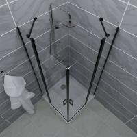 Душевое ограждение Тау-Блэк, 90х90, квадрат подд