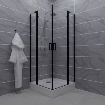 Душевое ограждение Тау-Блэк, 90х90, квадрат подд